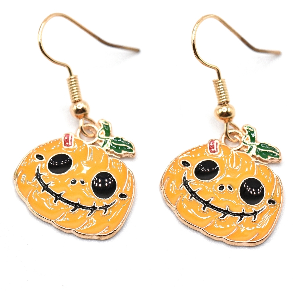 Pumpkin Earrings, Halloween Earrings, Fall Earrings, Jack O' Lantern Earrings